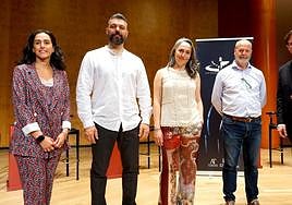 De izquierda a derecha, Amayra Peñate, David Crespo, Laura Vega, José María Montes y Tilman Kuttenkeuler, este martes en el Auditorio Alfredo Kraus.