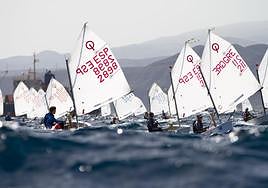 Chiquillos en una regata de optimist.