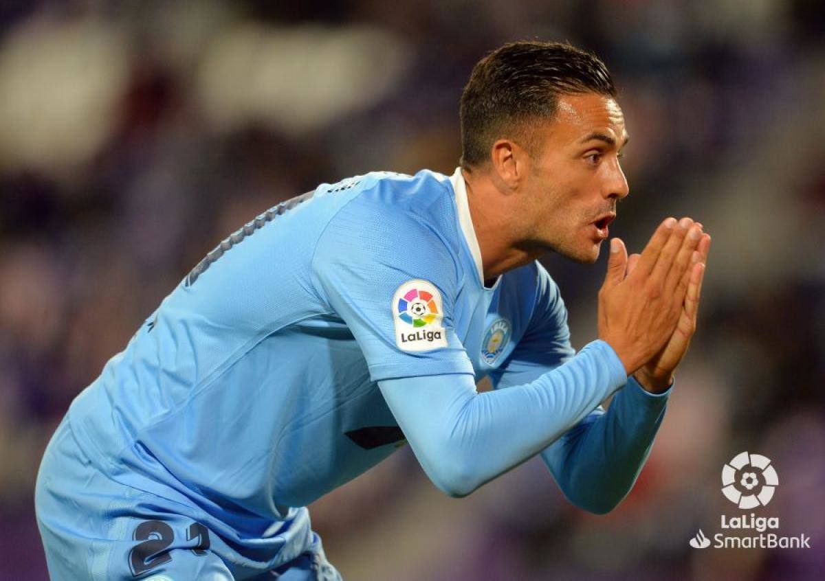 Cristian Herrera, celebrando un gol con el Ibiza.