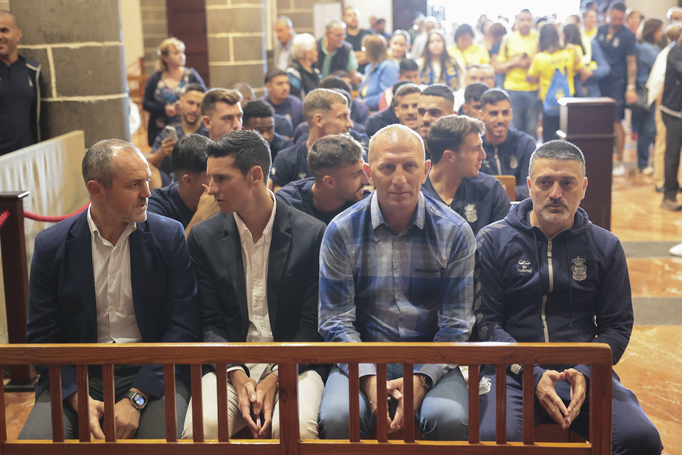 Luis Helguera, Vicente Gómez, Branko Milovanovic y Pimienta, en Teror.