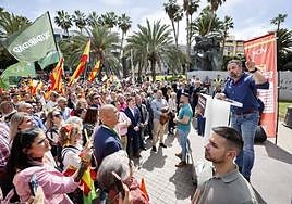 Imagen del mitin que dio Santiago Abascal en Las Palmas de Gran Canaria en marzo.