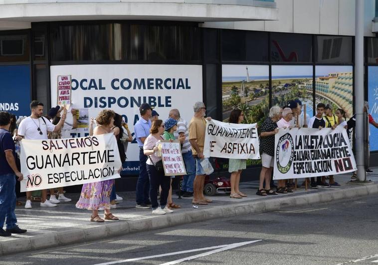 Pancartas, altavoces y mucho ruido en la manifestación de apoyo a Guanarteme