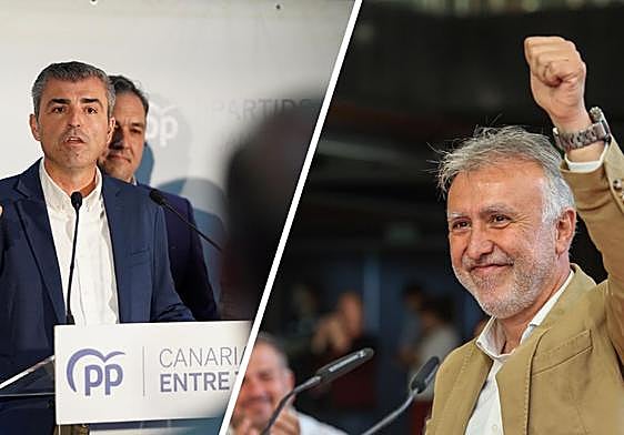 De izquierda a derecha, Manuel Domínguez (PP) y Ángel Víctor Torres (PSOE).