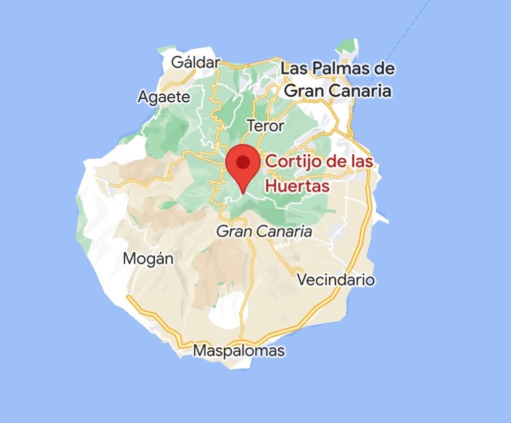 En rojo, el lugar donde comenzó el incendio.