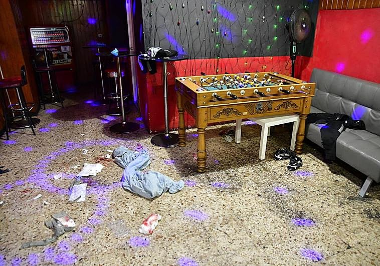 Imagen del interior de bar Estrella instantes después del crimen.