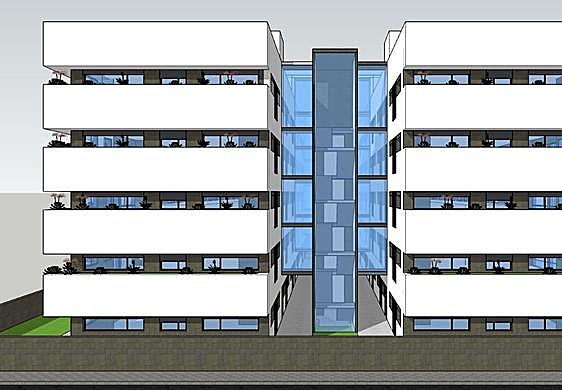 Así será el edificio de 67 de las 134 viviendas, que forman parte del primer lote adjudicado a Hormiconsa Canarias.
