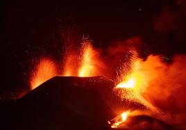 Imagen de archivo de la actividad eruptiva del volcán Cumbre Vieja,