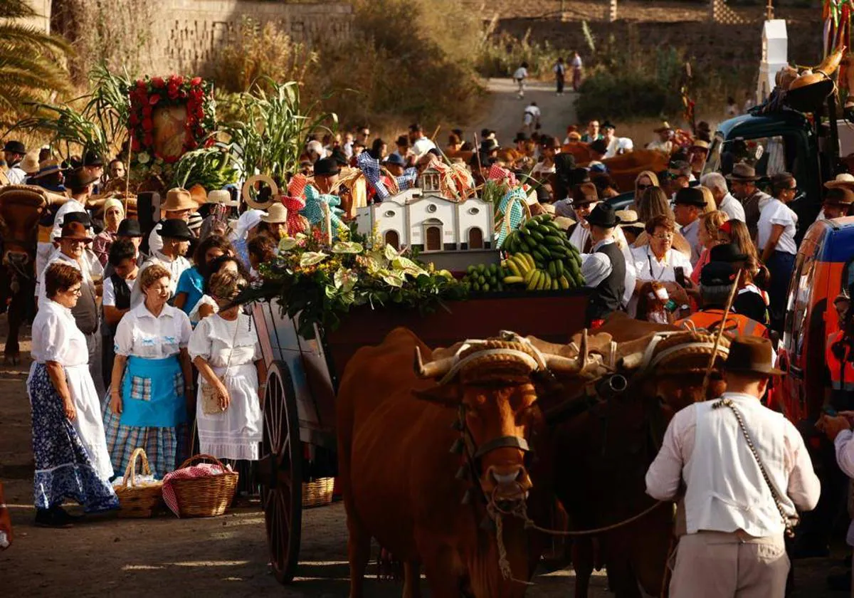 Un detalle de la romería de San Lorenzo celebrada en la tarde de este sábado.