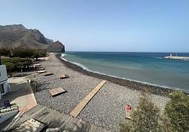 Imagen de este sábado de la playa de La Aldea de San Nicolás.
