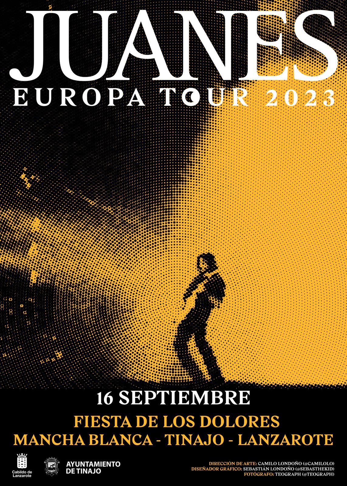 Imagen del cartel del concierto de Juanes en Lanzarote.