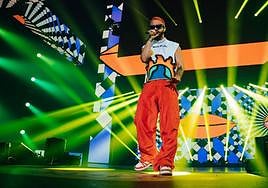 El puertorriqueño Mora, en pleno concierto.