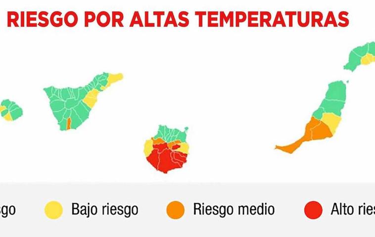 El calor regresa a Canarias y Sanidad emite avisos por riesgo en 32 municipios