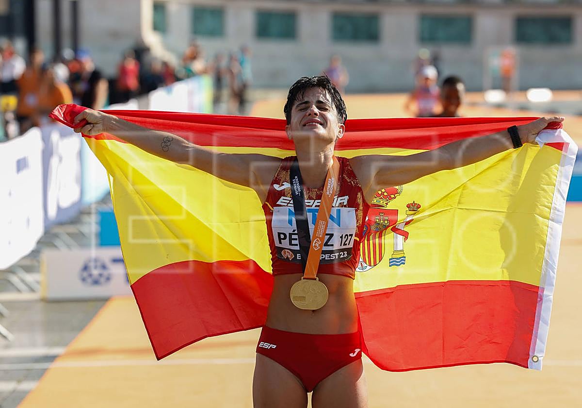 María Pérez tras lograr la victoria.