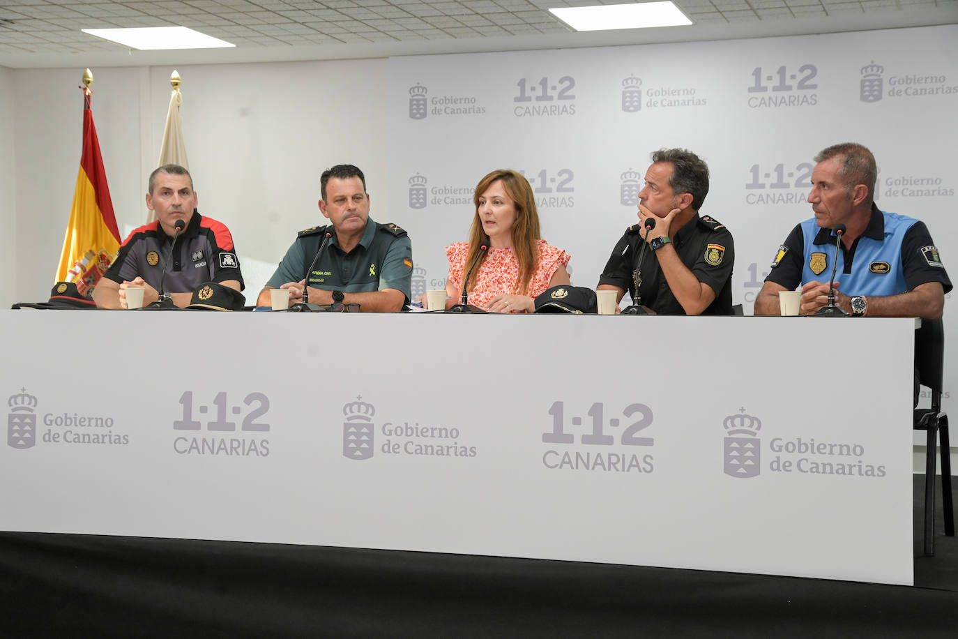 Imagen de la rueda de prensa celebrada este lunes con distintos representantes de las Fuerzas y Cuerpos de Seguridad.