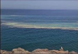 La mancha de microalgas en el sur de la isla.