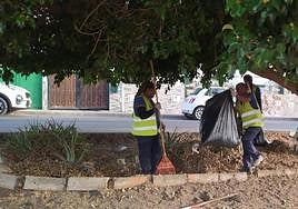 Trabajadores en el plan de limpieza que ejecuta Arrecife.