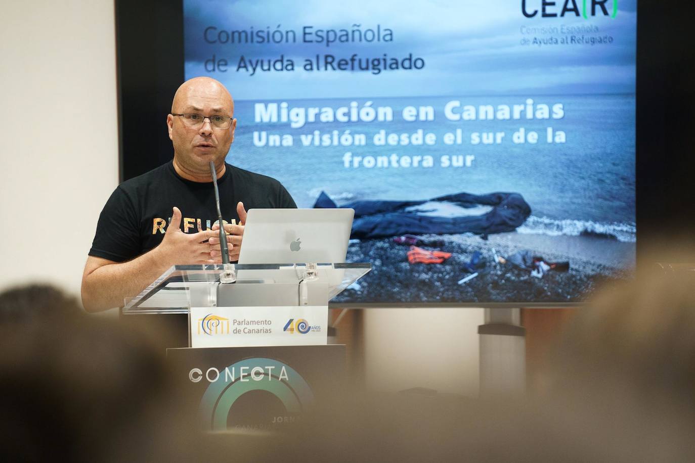 El coordinador territorial de la Comisión Española de Ayuda al Refugiado (CEAR), Juan Carlos Lorenzo de Armas.