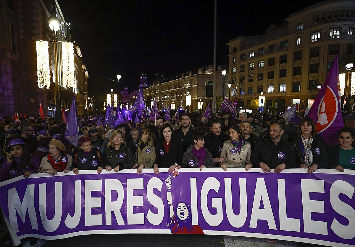 Imagen de archivo de una manifestación contra la violencia machista celebrada en Madrid.