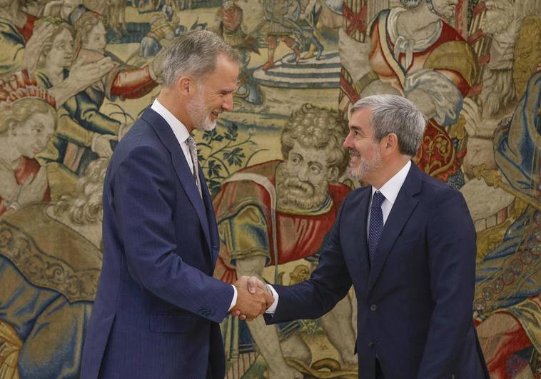 Felipe VI recibe a Clavijo en Zarzuela
