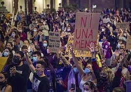 Imagen de archivo tomada durante la manifestación del 25N, Día para la erradicación de las violencias machistas, en la capital grancanaria.