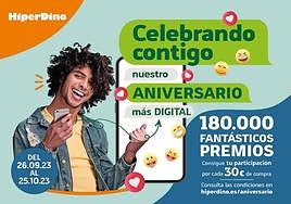 El aniversario de HiperDino entregará miles de premios entre sus clientes