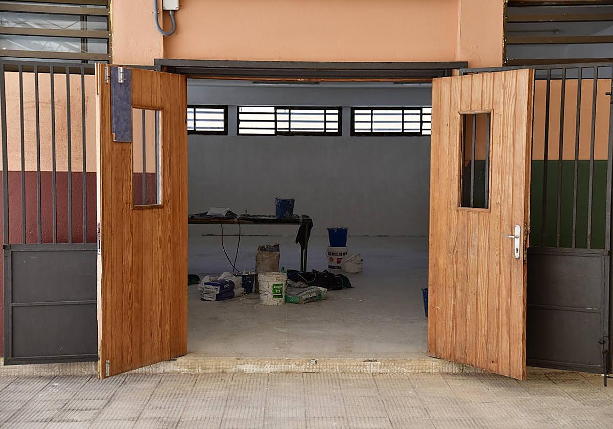 Aula de infantil en obras en el colegio Perseidas, en la capital grancanaria.