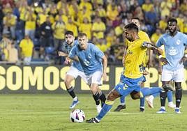 Así ejecutó Viera el penalti ante el Celta para establecer el 1-1.