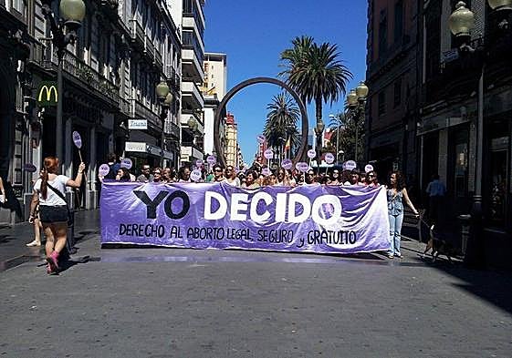 Imagen de archivo de una manifestación en favor del aborto celebrada en la capital grancanaria.