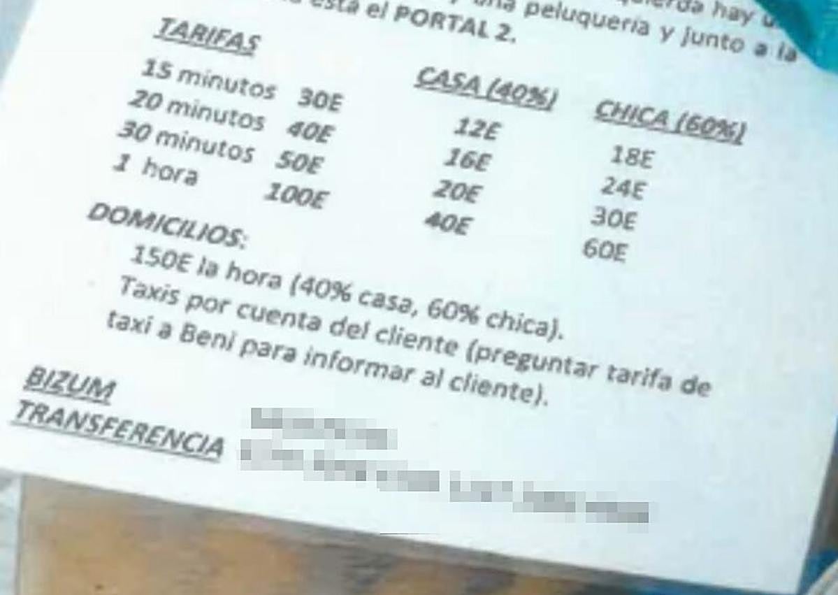 Imagen secundaria 1 - En los registros se documentaron lubricantes y productos de aseo, tarifas de los servicios sexuales e imágenes de la recogida de las víctimas.