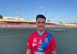 El argentino Di Renzo, pichichi del equipo, durante un entrenamiento en la Ciudad Deportiva de Lanzarote.