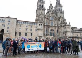 Los expedicionarios, en el Obradoiro.