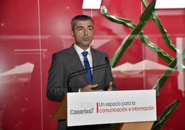 Domínguez, durante su intervención en el foro de CANARIAS7, 'Competir para avanzar'