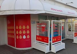 Espacio para donar sangre en Playa Honda.