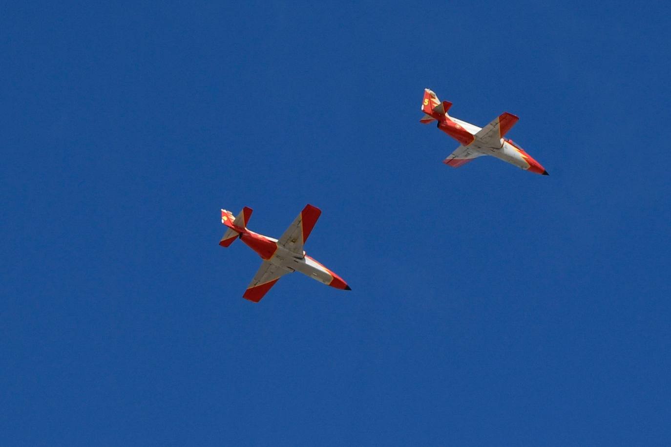 La Patrulla Águila aterriza en la Base Aérea de Gando
