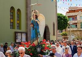 Un momento de la fiesta en honor de San Rafael en Vecindario (Santa Lucía de Tirajana)