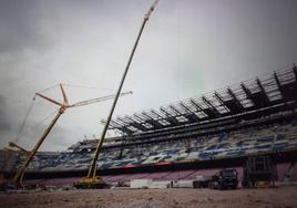 Obras en el estadio del Barcelona.