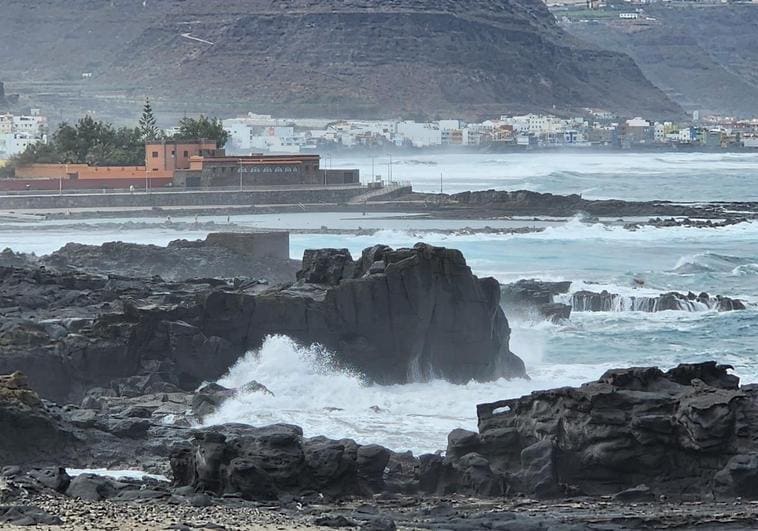 Imagen de fuerte oleaje en el litoral norte de Gran Canaria.