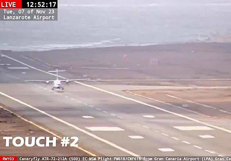 Avión intentado aterrizar en Lanzarote.