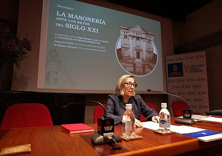 La gran maestra Mar Sánchez Bergua, ayer en la Casa de Colón.