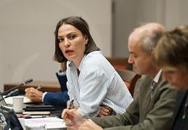 La consejera de Universidades, Migdalia Machín, durante su comparecencia en la comisión parlamentaria.