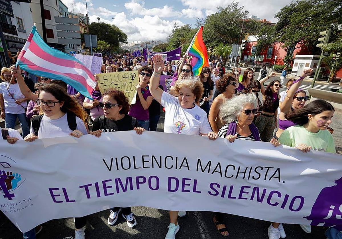 El feminismo canario se moviliza en la capital grancanaria