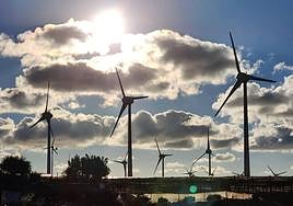 Aerogeneradores instalados en el sureste de la isla de Gran Canaria.