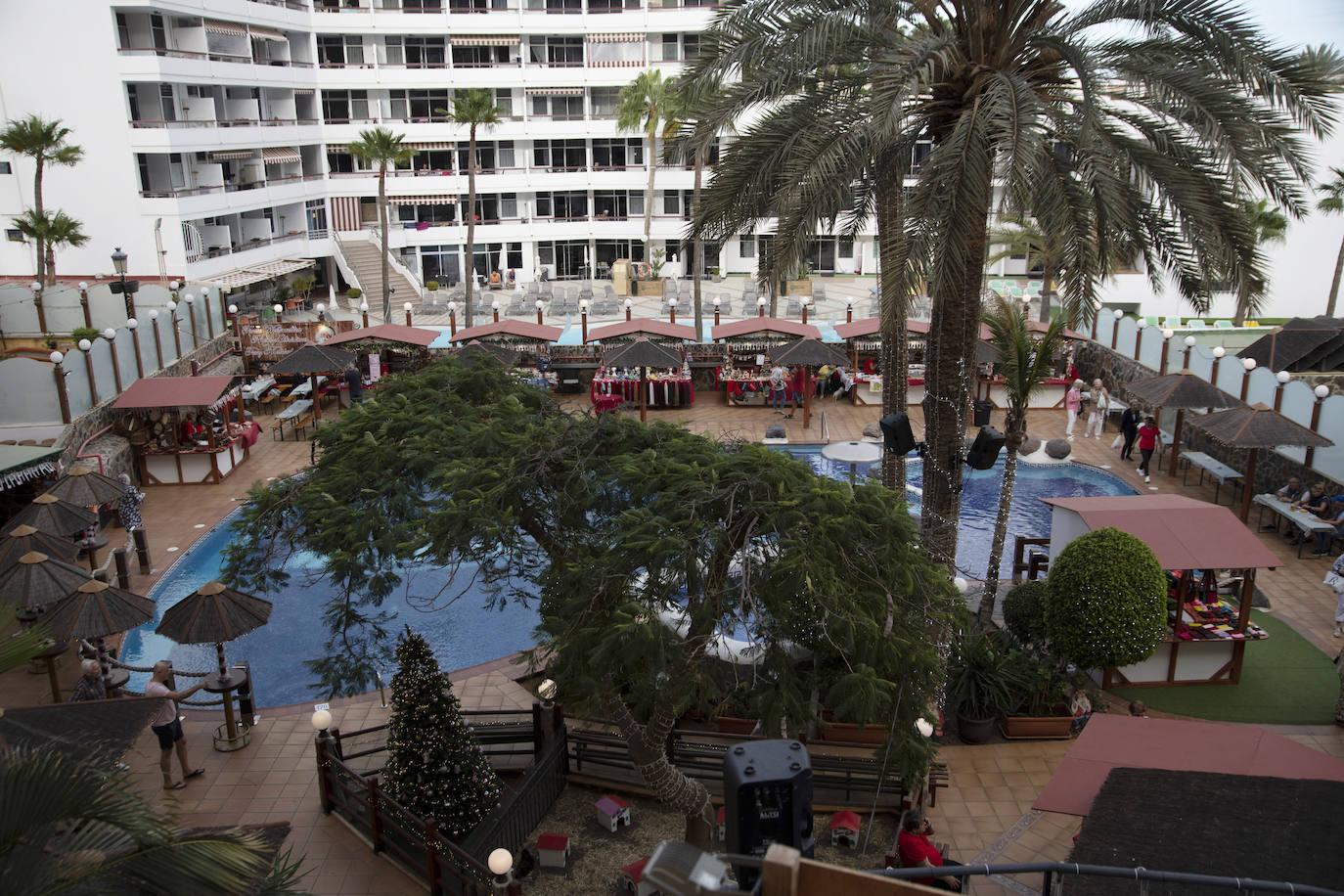 Entre puestos navideños en el Hotel Maritim Playa