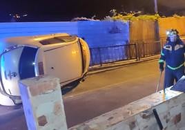 Imagen del accidente de tráfico la madrugada del sábado en la GC-321.