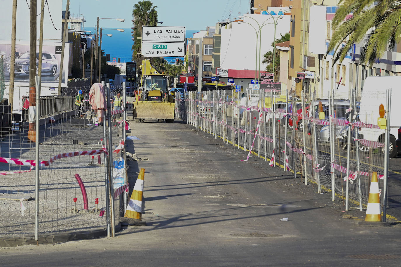 Imagen reciente de las obras en la Recta de Los Tarahales.