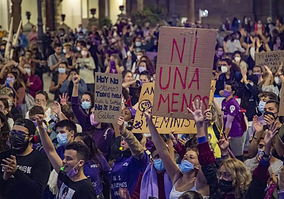 Imagen de archivo tomada durante la manifestación del 25N, Día para la erradicación de las violencias machistas, en la capital grancanaria el pasado noviembre.