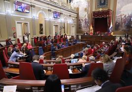 Imagen del Parlamento de Canarias en plena sesión.