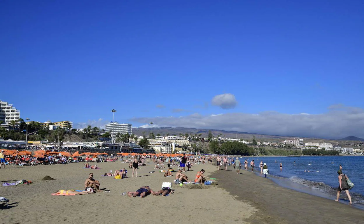 Tiempo de playa, el pasado diciembre, en el sur de Gran Canaria. 