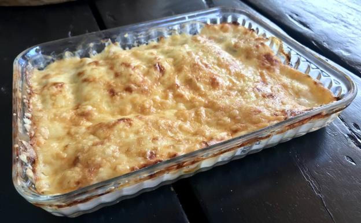 Canelones de pavo y puerro