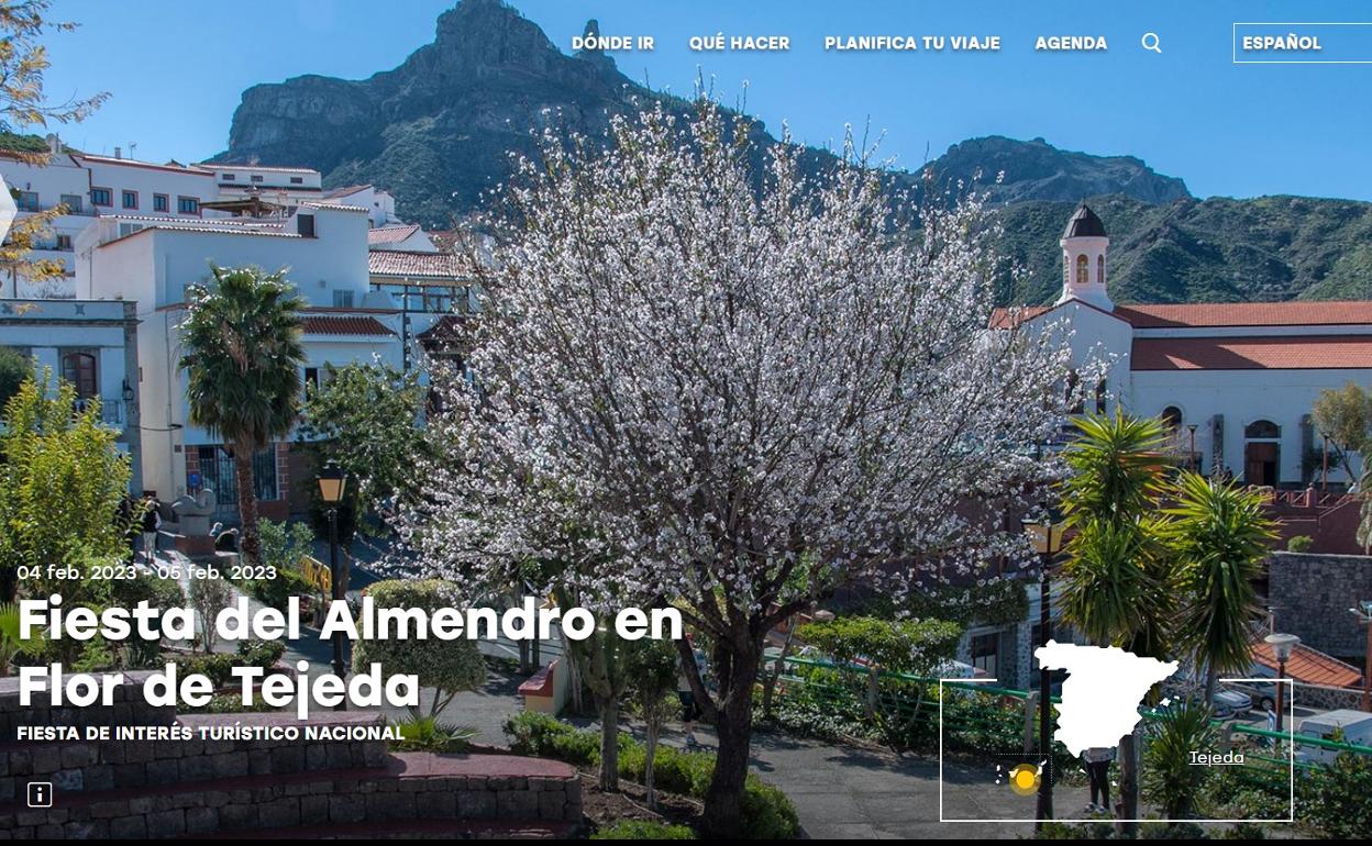 Spain.info dedica su portada a la Fiesta del Almendro